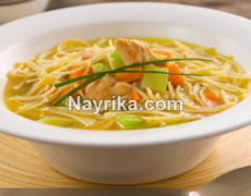 سوپ ورمیشل: طرز تهیه انواع سوپ رشته فرنگی مرغ، شیر، گشنیز و شف طیبه