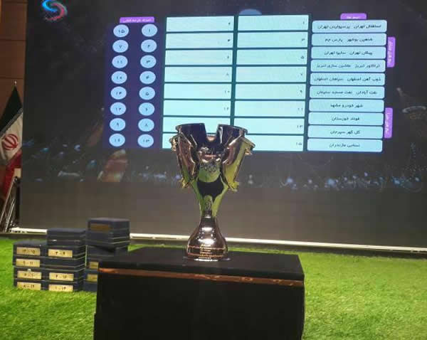 رونمایی از جام قهرمانی لیگ نوزدهم در حاشیه آماده سازی برای مراسم قرعه کشی لیگ‌برتر