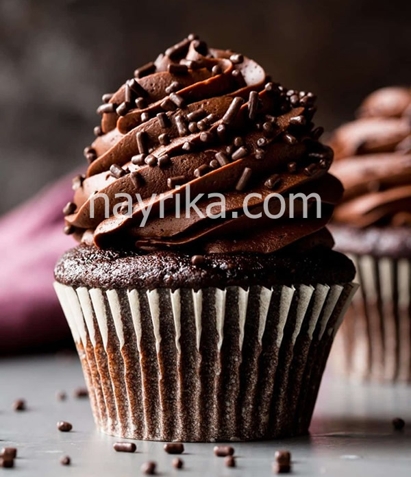 کاپ کیک ولنتاین با رویه شکلات